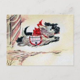 Två Running Scotties Vykort
