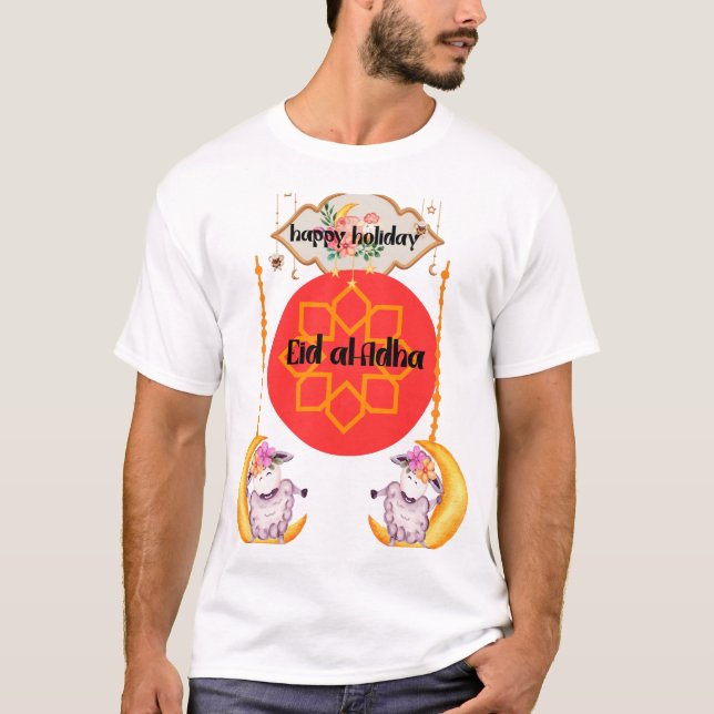 Två rutor och en gyllene halvmåne - ett Royal Eid  T Shirt (Framsida)