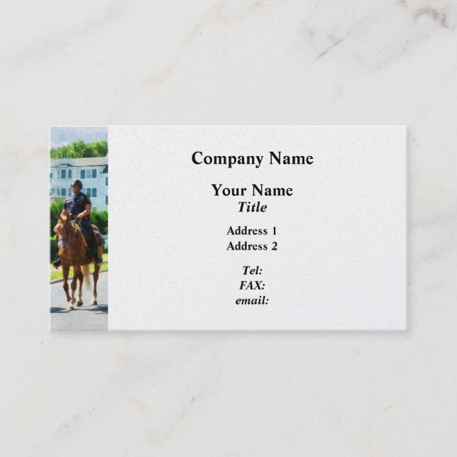 Två ryttare poliser - Platinaversion Visitkort (Framsida)