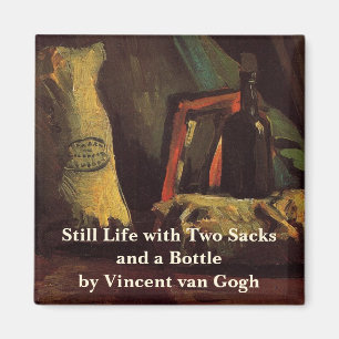 Två säckar och en flaska av Vincent van Gogh Magnet