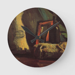 Två säckar och en flaska av Vincent van Gogh Rund Klocka