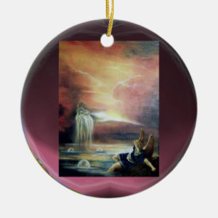 TVÅ SAINT JOHN OCH FALLEN ANGEL JULGRANSPRYDNAD KERAMIK