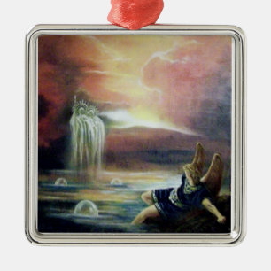 TVÅ SAINT JOHN OCH FALLEN ANGEL JULGRANSPRYDNAD METALL