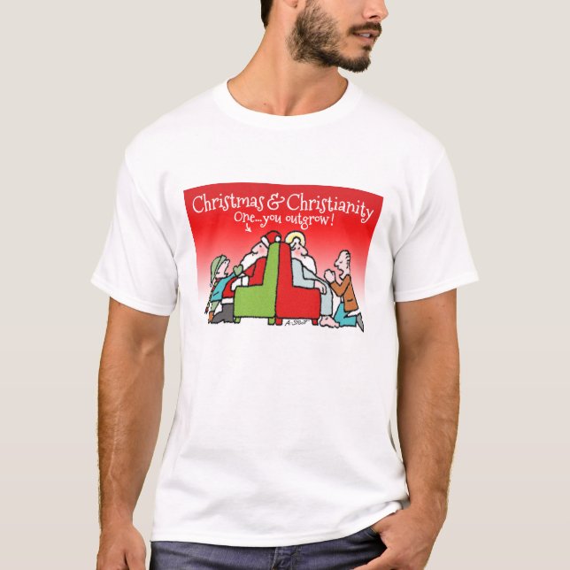 Två Santas: En som du växer om! Tee Shirt (Framsida)