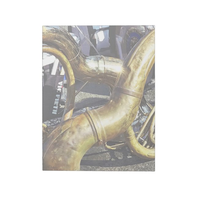 Två saphonor och drumor anteckningsblock (Roterad)