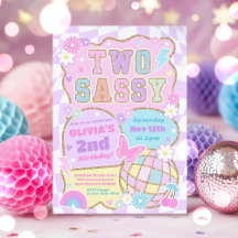 Två sassy groovy 2:a Preppy Varsity födelsedag