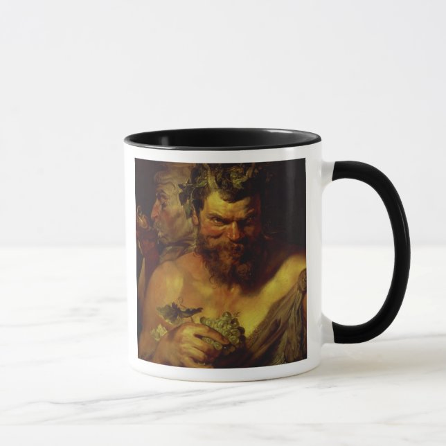 Två Satyrs (olja på panel) Mugg (Höger)
