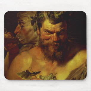 Två Satyrs (olja på panel) Musmatta