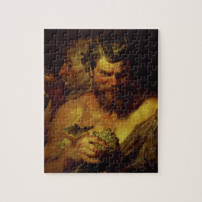 Två Satyrs (olja på panel) Pussel (Vertikal)