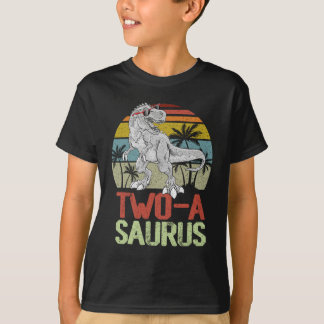 Två Saurus Birthday T Rex Dino 2 nd Dinosaur Shirt