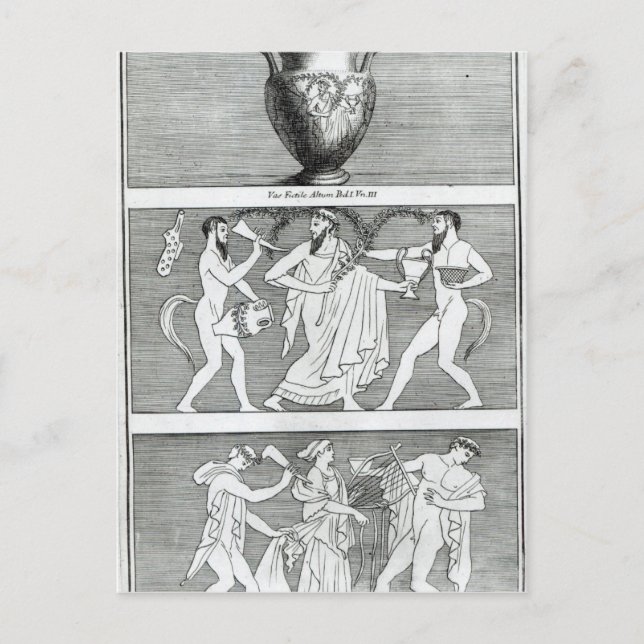 Två scener från en etruskisk vas vykort (Framsida)