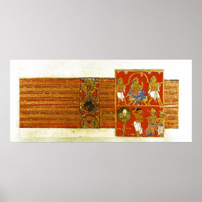 Två scener från Kalpasutra, Mandu, 1439 Poster (Framsidan)