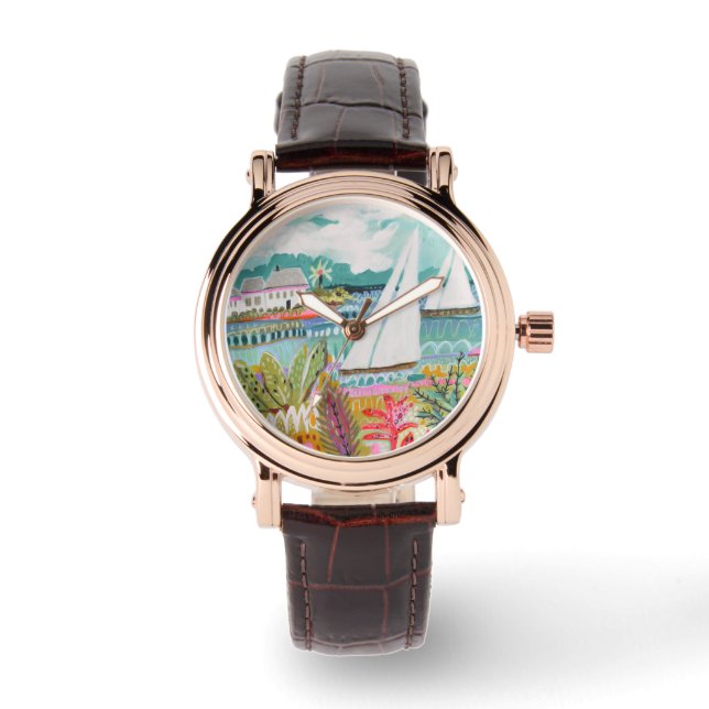 Två segelbåtar armbandsur (Framsida)