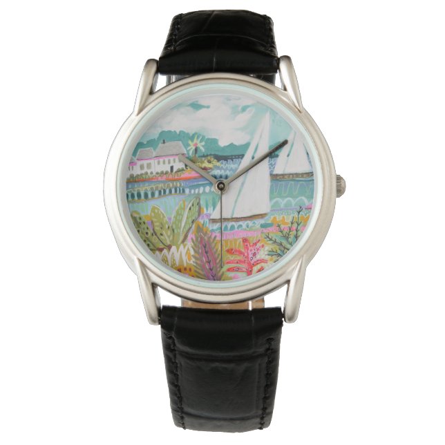 Två segelbåtar armbandsur (Framsida)