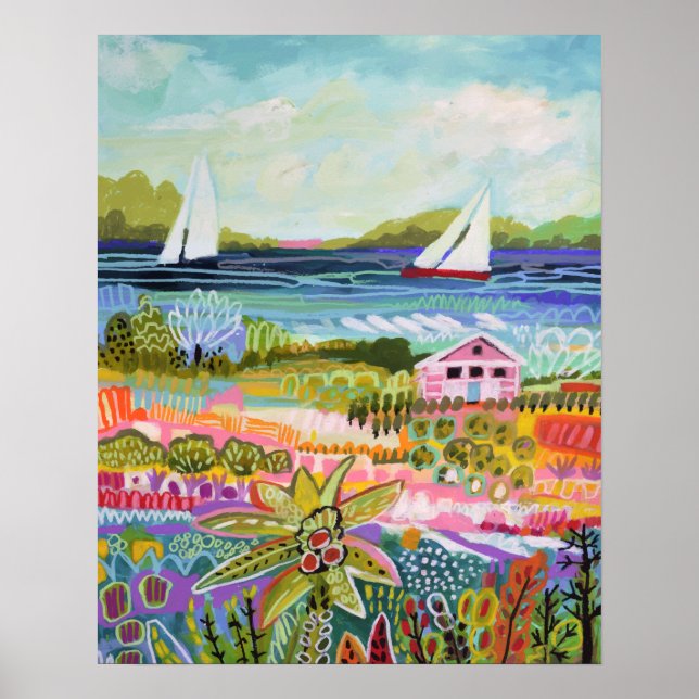 Två segelbåtar och stuvning poster (Framsidan)