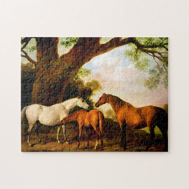 Två Shafto Mares och George Stubbs Foal Pussel (Horisontell)