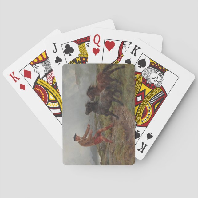 Två Shetland Ponies in a Misty Scottish Landcape Casinokort (Baksidan)