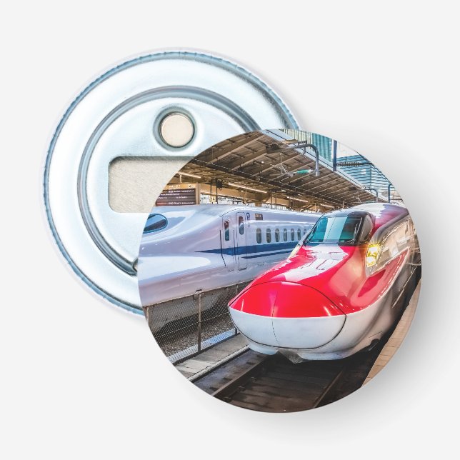 Två Shinkansen vid Tokyo Station Flasköppnare (Framsidan)
