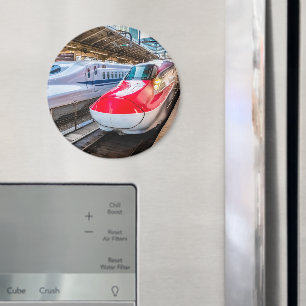 Två Shinkansen vid Tokyo Station Magnet