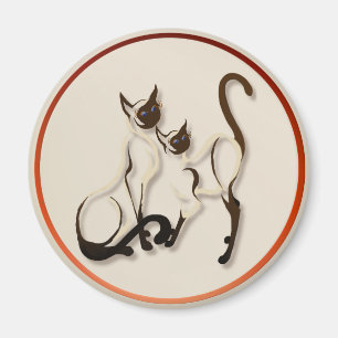 Två Siamese kattmagneter Magnet