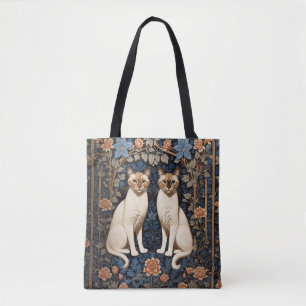 Två siamesiska Cats William Morris Inspired Tygkasse