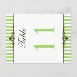 Två sidokörta Gröntar och vitt stripe-Bordsnummer Vykort