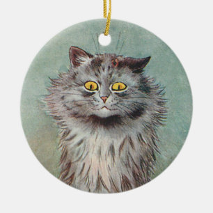 Två sidokrockar med Grått ・ Louis Wain ・ Ornament