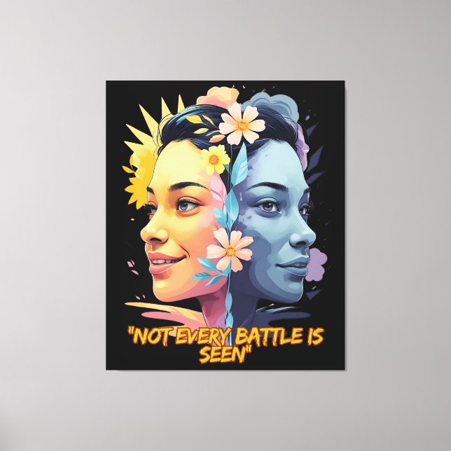 Två sidor av sinnet - inte varje slag ses canvastryck (Framsida)