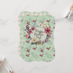 Två sidor BLOMMIGT MORS DAG Kontroll av färgto Kort