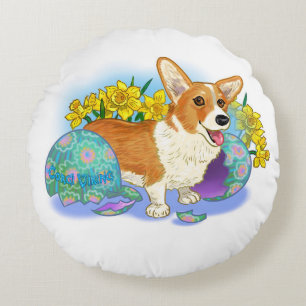 Två sidor Corgi Rund Kudde