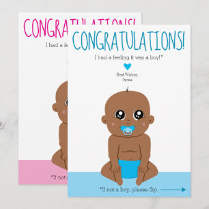 Två sidor i Genderna Baby visar Gratulerart kort f