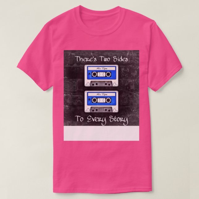 Två sidor i varje artikel (blå band) t shirt (Design framsida)