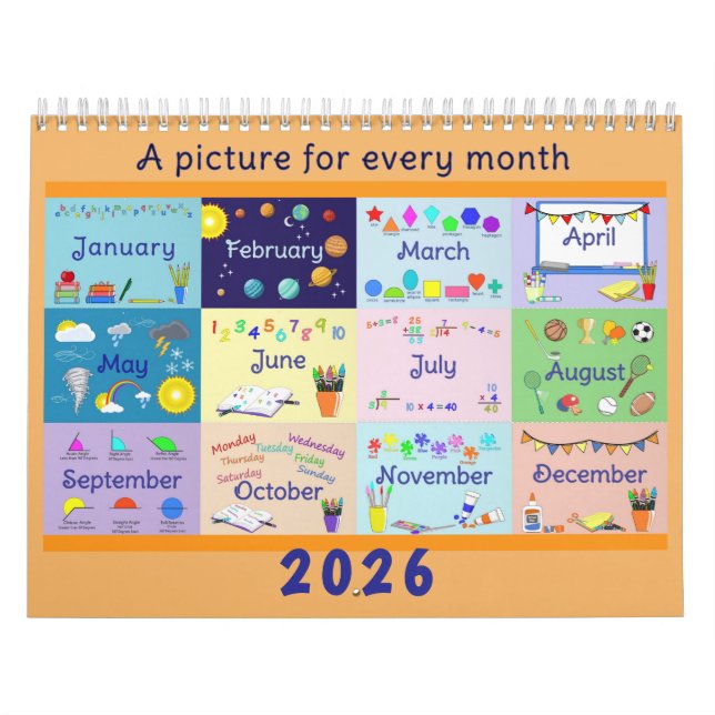 Två sidor medium skolkalender,  kalender (Omslag)