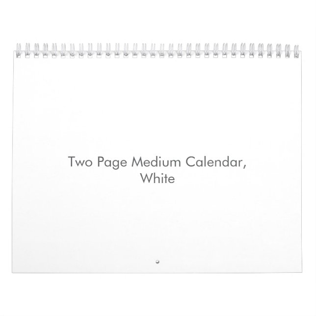 Två sidor MediumCalendar, Vit Kalender (Omslag)