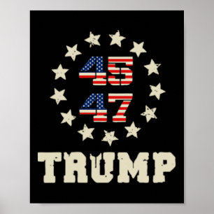 (två sidor) Trump 2024 Qr 4547 Funny Trump Dancing Poster