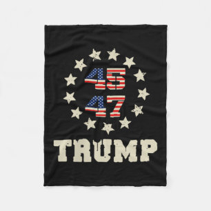 (två sidor) Trump 2025 Qr 45_47 Funny Trump Dancin Fleecefilt