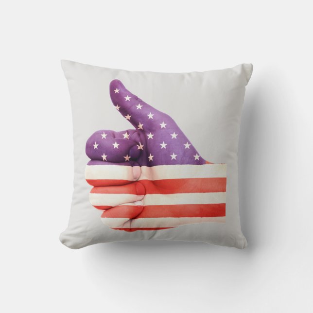 Två sidor Utformning med patriotisk amerikansk fla Kudde (Framsida)