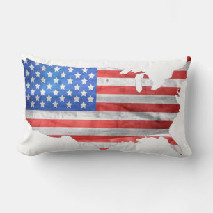 Två sidor Utformning med patriotisk amerikansk fla Lumbarkudde