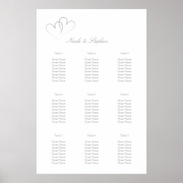 Två Silver-fläktar med sammanflätad sätesplan Poster