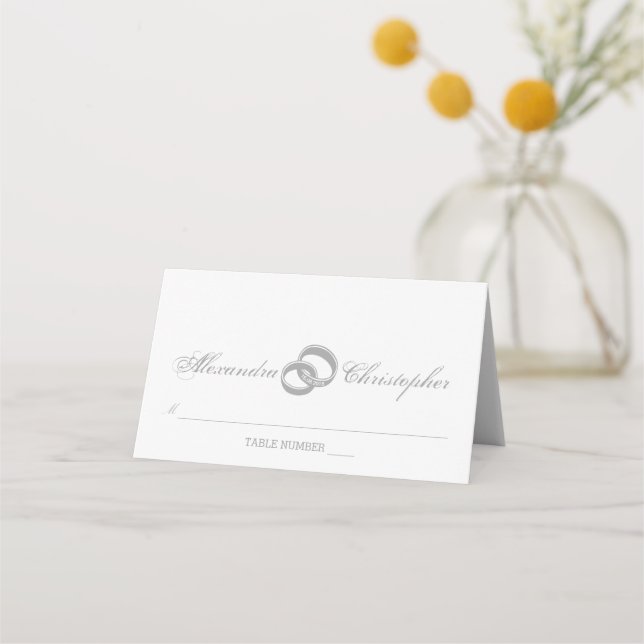 Två Silver Ringar-intertwitterplatskort Placeringskort (Framsida)