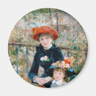 Två Sisters på Terrace av Renoir. Utskrift av fink Magnet