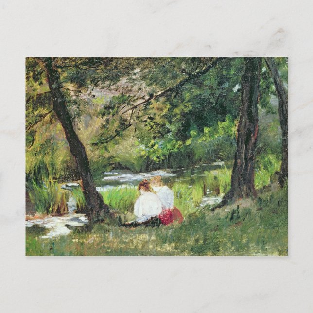 Två sittande kvinnor vykort (Framsida)