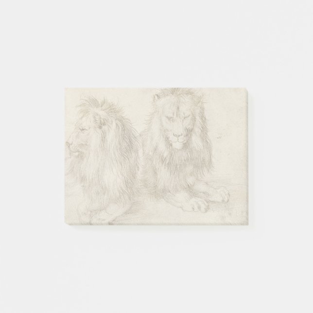 Två sittande Lejon Albrecht Durer Post-it Block (Framsida)