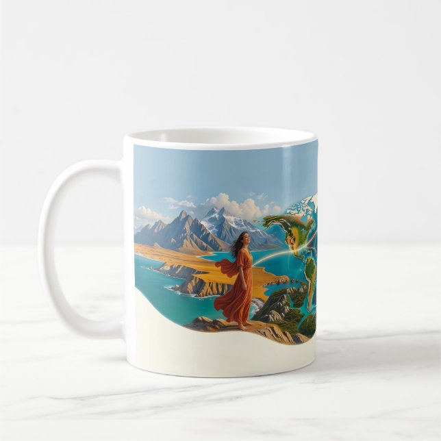 Två själar En värld Långdistansmugg Kaffemugg (Vänster)