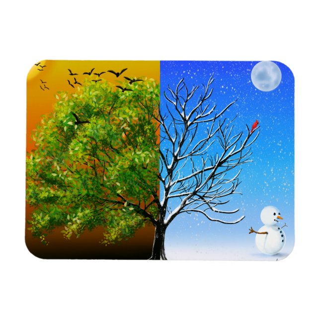 Två sjöar, en Träd Magnet (Horisontell)