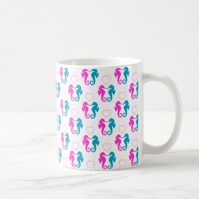 Två sjöhästar i kärlek kaffemugg (Höger)