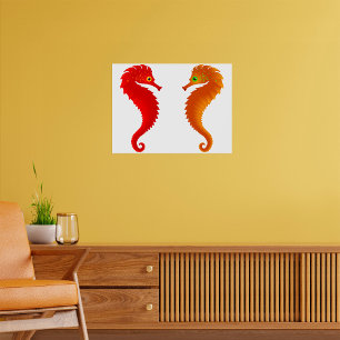 Två sjöhästar Sea Life Poster