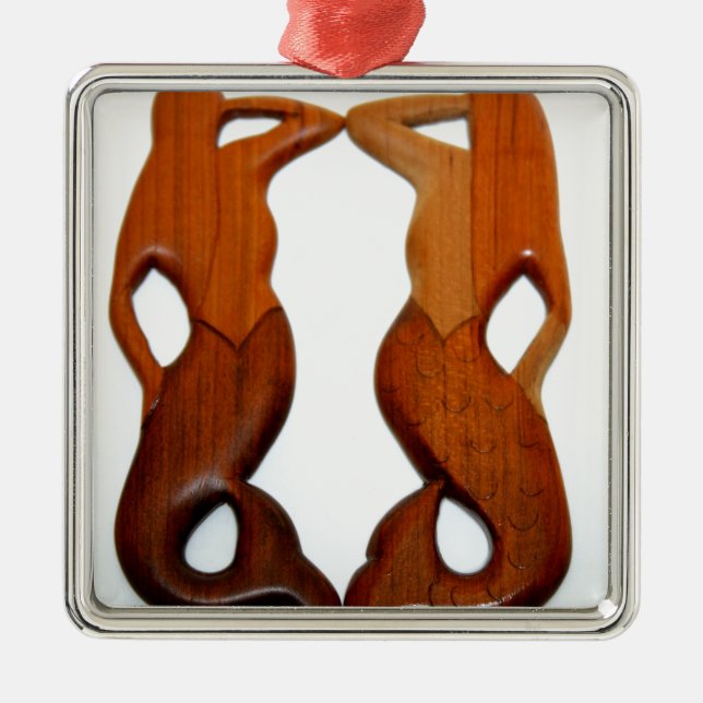 två sjöjungfruar julgransprydnad metall (Framsidan)