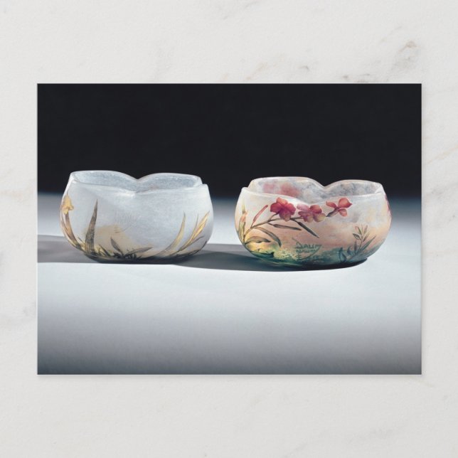 Två skålar av Daum, Nancy, Frankrike Vykort (Framsida)