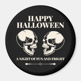 Två skallor ler Glad Halloween Magnet